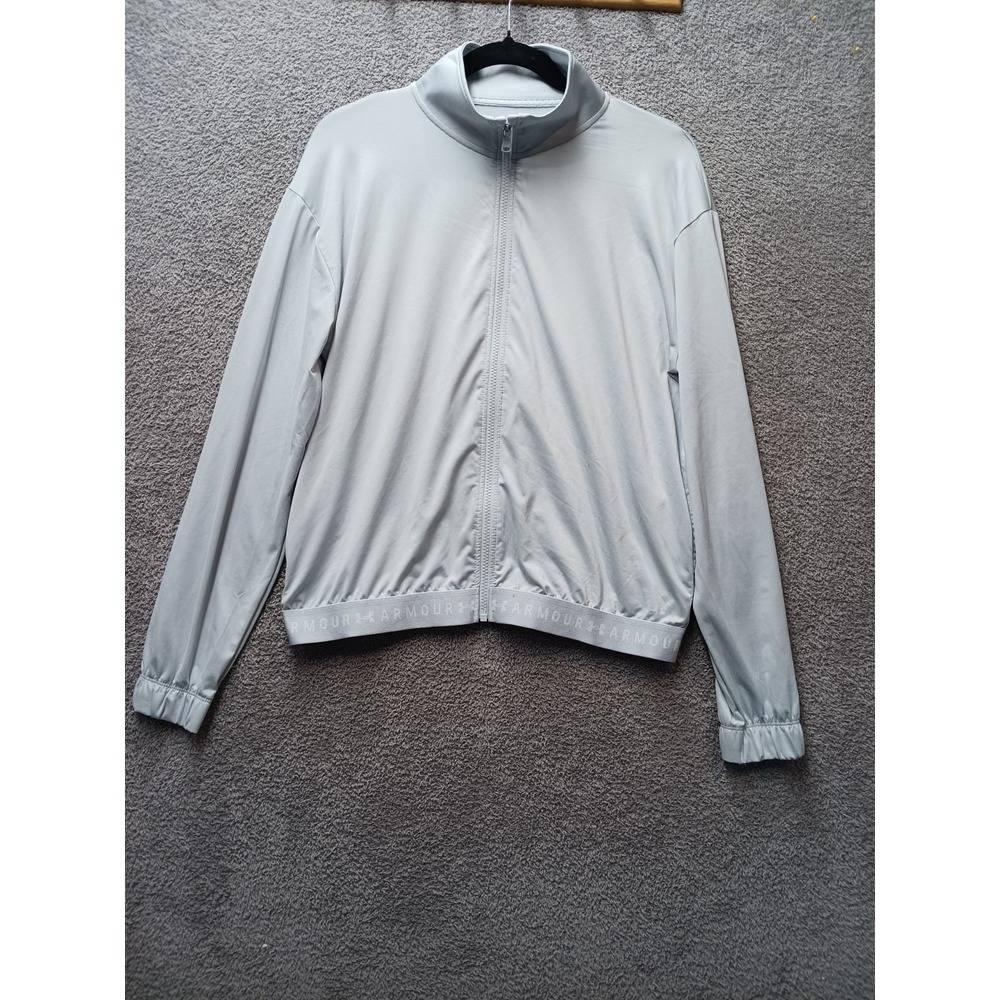 Under Armour HeatGear Jacket Women MD Loose Full Zip Athletic Gray